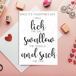Druckbare Valentinstagskarte für Ihn - Dirty Valentine Karte - Lustig - Freche Geburtstagskarte für Sie - Tequila - Sexy Joke