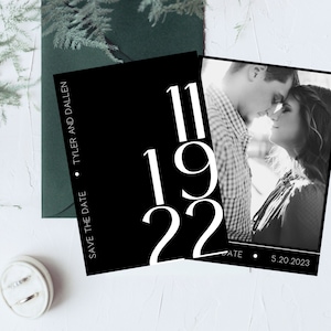 Modern Save the Date Template Download Printable Canva DIY Simple Wedding Invitation #2