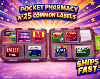 Pocket Pill Organizer with Medicine Labels | Compact Travel Kit