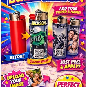 Custom Lighter Wrap – Upload Your Own Image | Personalized BIC Lighter Skin