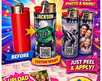 Custom Lighter Wrap – Upload Your Own Image | Personalized BIC Lighter Skin