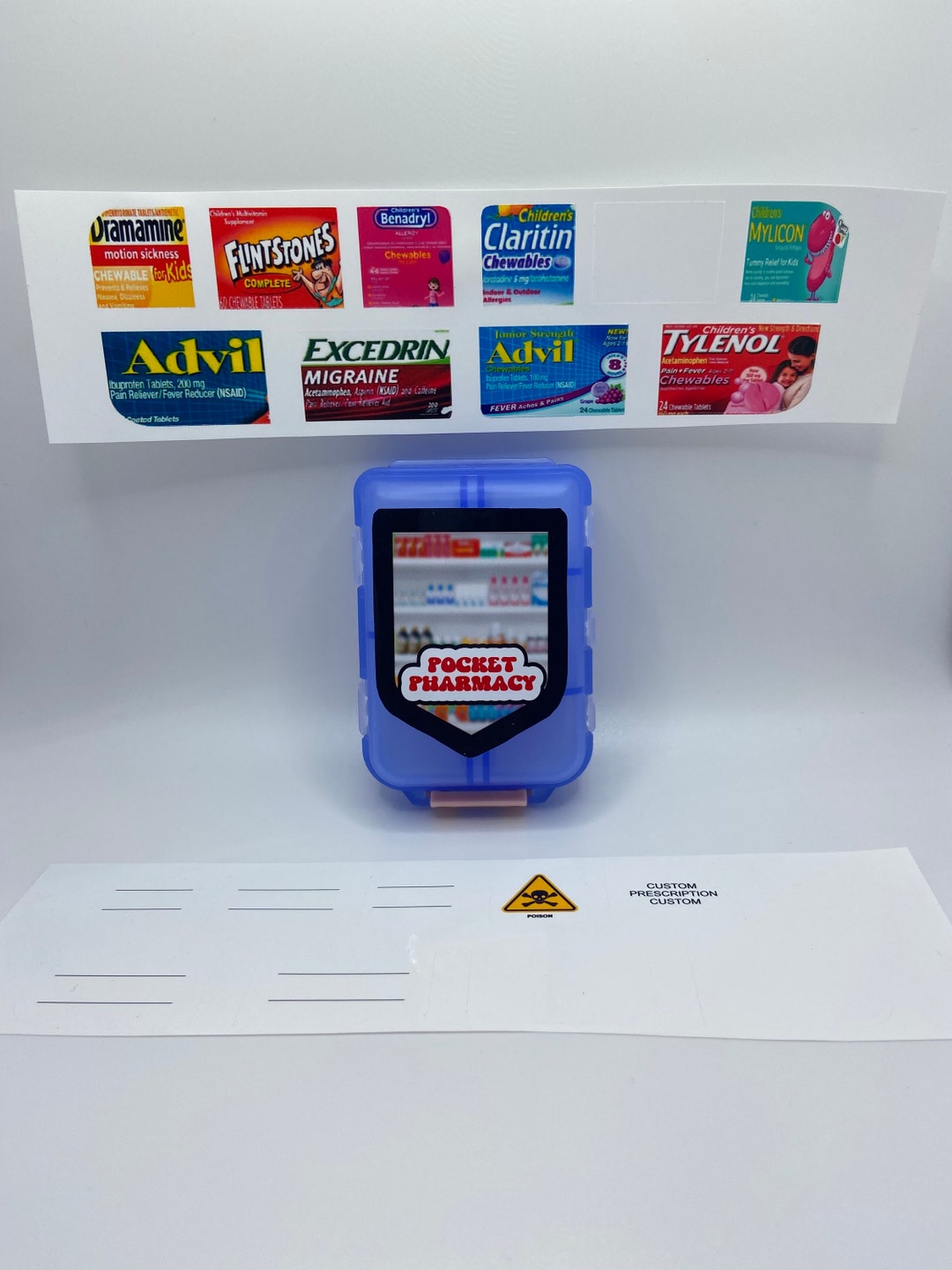 10 Pocket Pharmacy Custom Labels (LABELS ONLY), Pill Box Organization ...