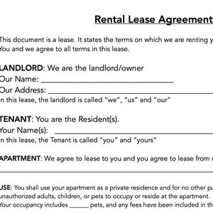Secondary Address Rent Example DIGITAL - Complete Rental Lease Packet (all Documents Bundled) - Etsy
