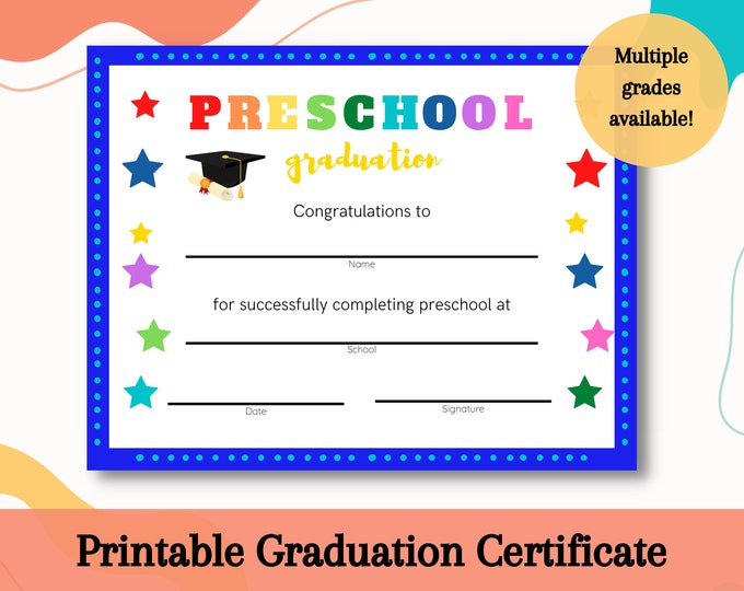 Preschool Graduation Certificate Printable Graduation for Preschool Preschool Graduation Certificate Printable Graduation for Preschool
