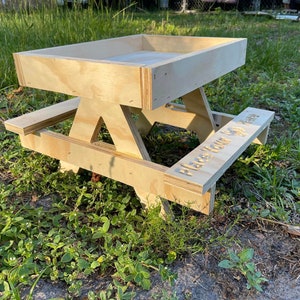 Cute Chicken Feeder Picnic Table DXF File Cut/Sell your Own CNC Ready Digital File