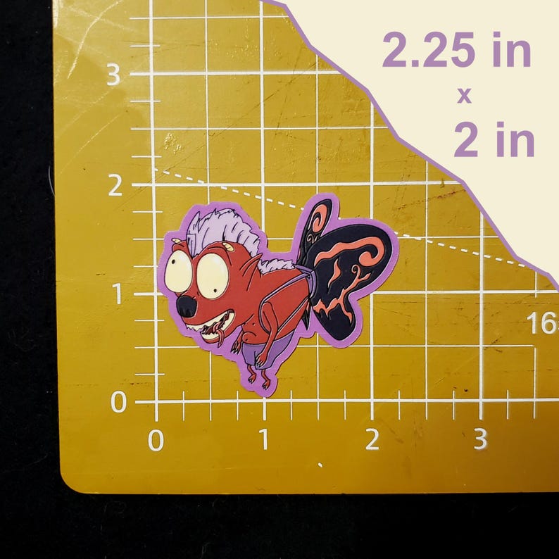 Imp Message Sticker Googly Eyed Imp Vinyl Sticker, Winged Creature Decal - Etsy