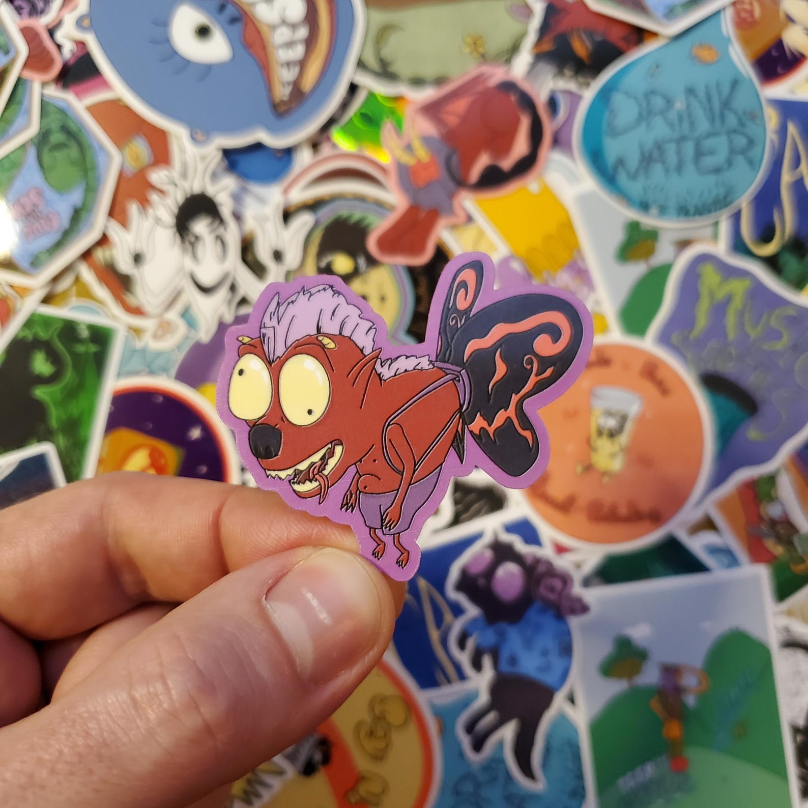 Imp Message Sticker Googly Eyed Imp Vinyl Sticker, Winged Creature Decal - Etsy