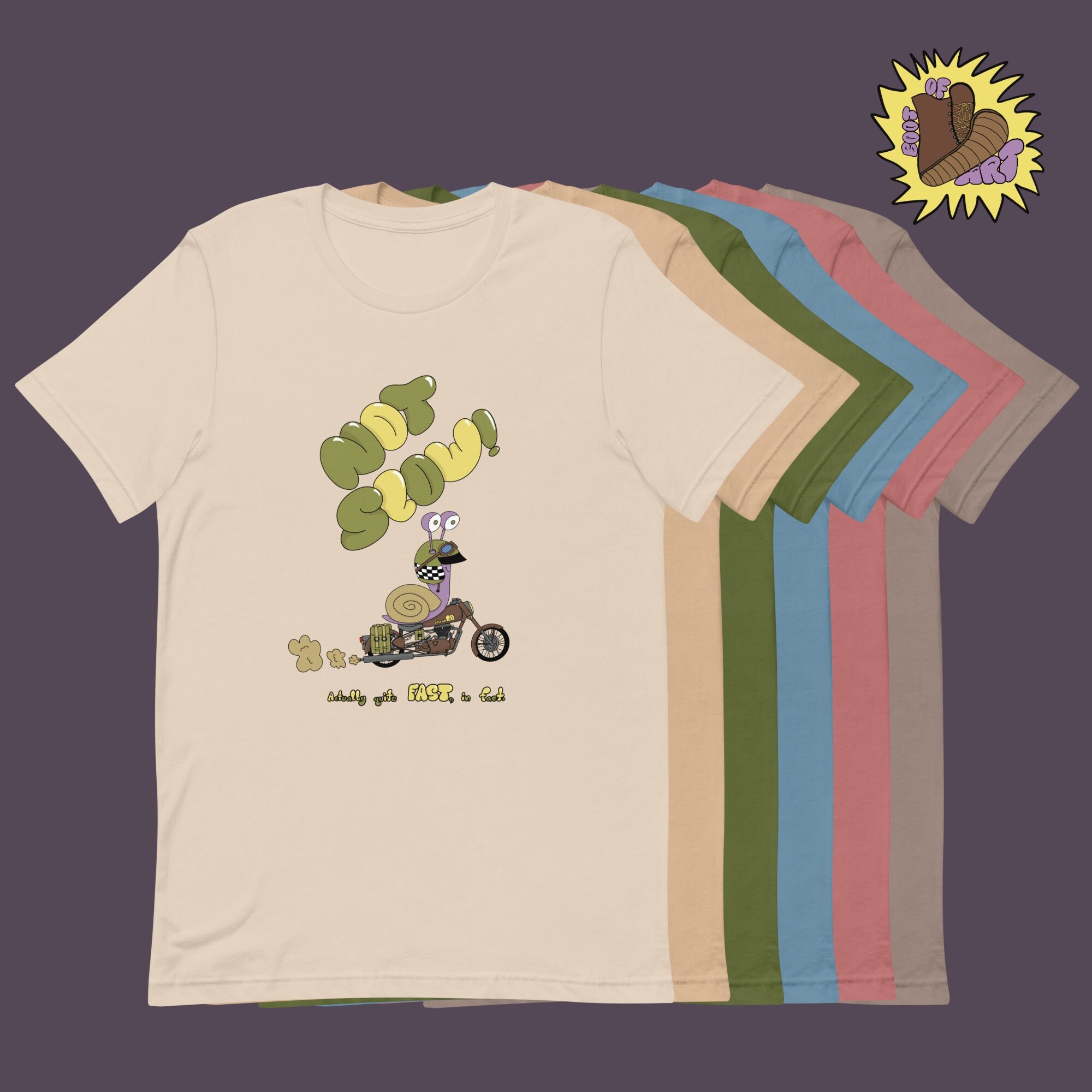 Not Slow Snail Unisex T-shirt, Fast and Cute Snail Biker Tee