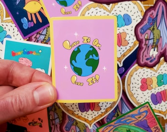 Love It or Lose It Earth Sticker, Planet Conservation Decal