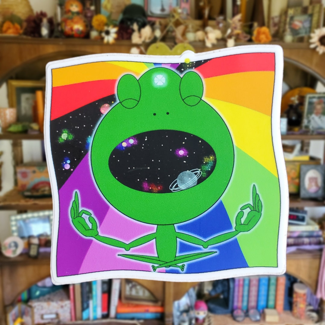 3" Psychedelic Frog Vinyl Sticker, Mindful Amphibian Laptop Decal ...