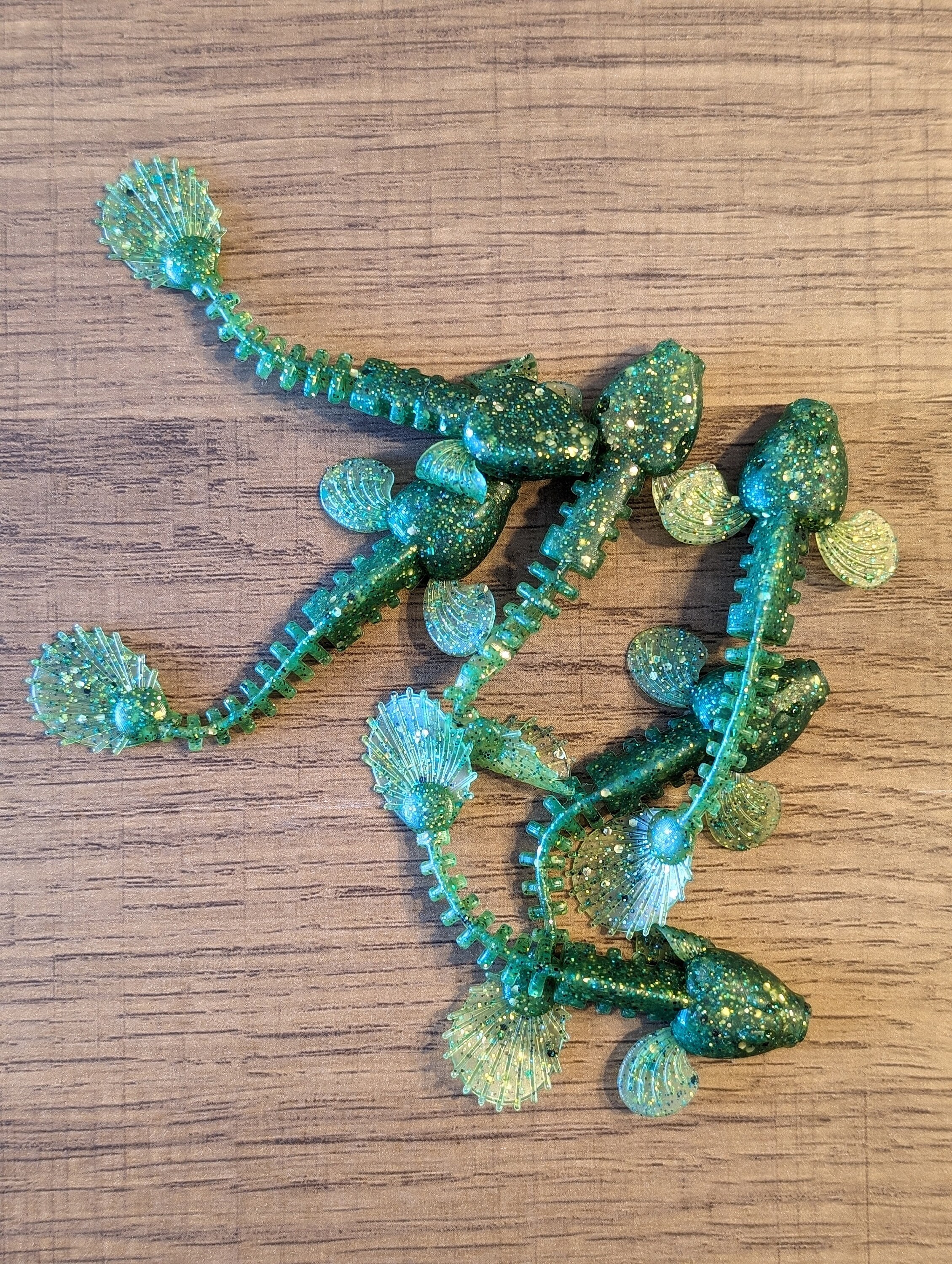 2 Gilded Emerald Goby Handmade Soft Bait 6 Pack Expertly Crafted for