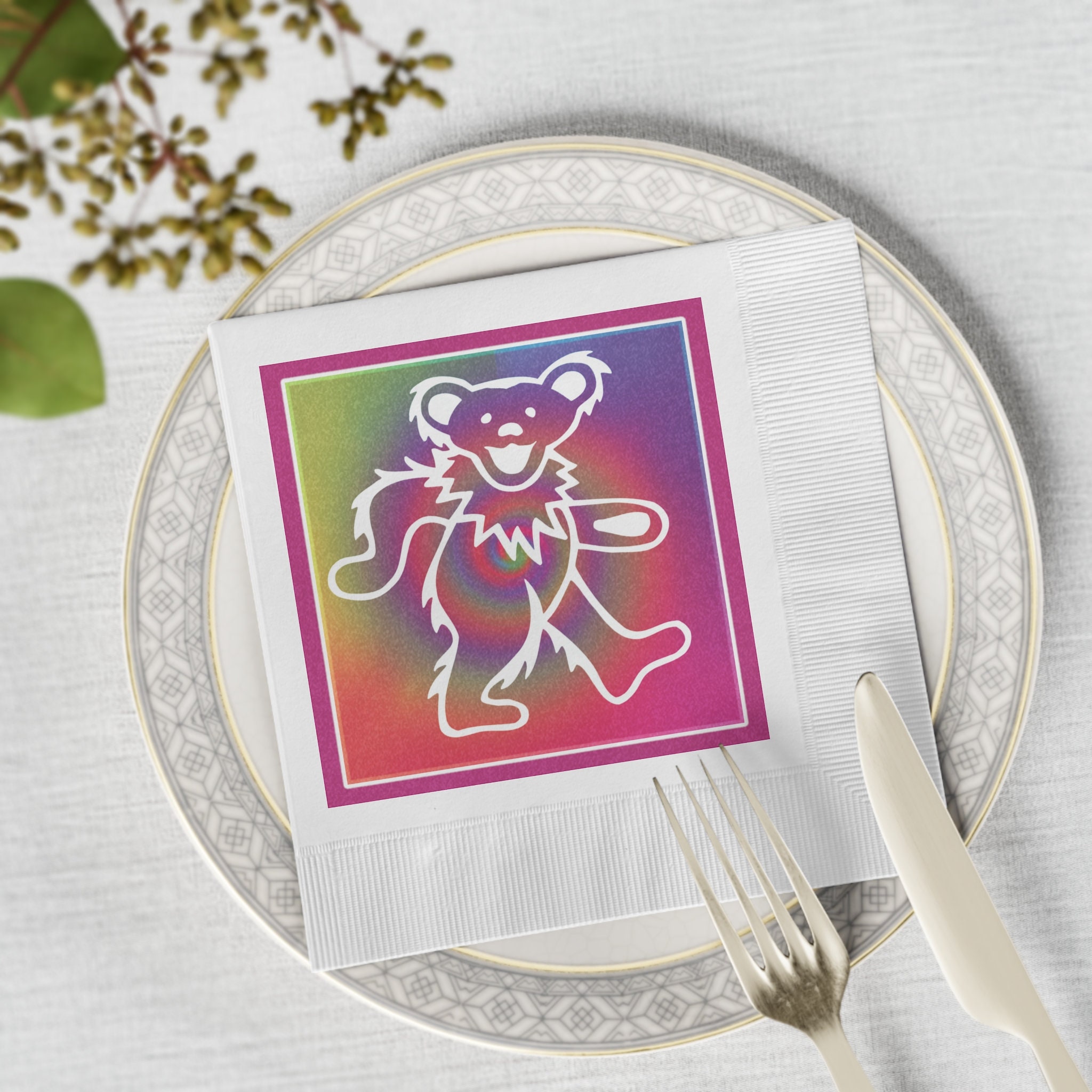 Grateful Dead Dancing Bear Tiedye Napkins Perfect for Dead Etsy