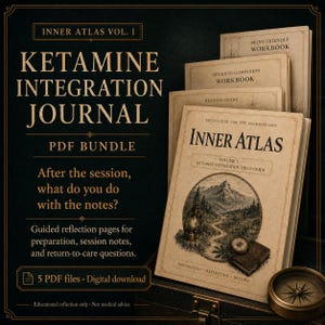 Paquete de PDF del Diario de Integración de Ketamina / Cuaderno de Reflexión Guiada / Complemento Imprimible y Digital / Atlas Interno Vol. I