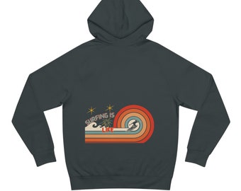 Vintage Surfer Hoodie retro surfboard classic surfing clothing for beach life