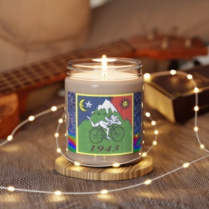 Bicycle Day Soy Candle: Psychedelic Albert Hoffman Decor