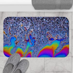 Psychedelischer bunter psychedelischer Teppich für das Badezimmer