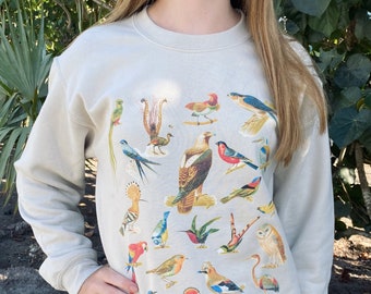 Vintage Bird Sweatshirt, Bird-lover's sweater