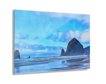 Cannon Beach Digital Art by Jennifer Avilés on Acrylic Prints (French Cleat Hanging)