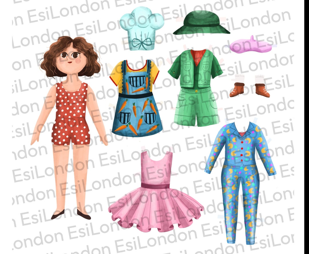 Digital Paper Doll & Story PDF Lily's Week of Fun Learn Days of the