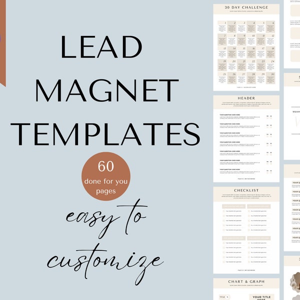 Lead Magnet Templates - 60 Page Customizable Canva Lead Magnet Template