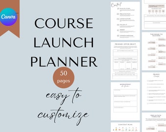 Online Course Launch Planner - 50 Page Customizable Canva Template