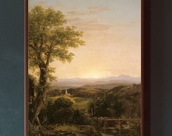 Landscape Art Print, 1839 by New England artist Thomas Cole, wall art, reproduction museum quality matte finish print