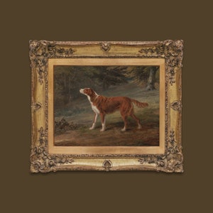 Vintage Dog Painting, Classic Wall Decor for Home or Office, Wall Art for the Hunter, Farmhouse Decor, Hunting Dog Art