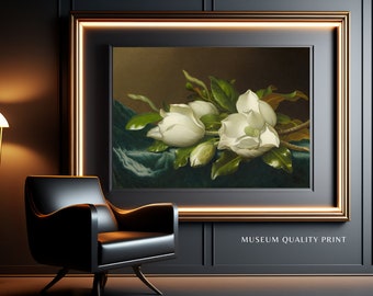 Lámina botánica de magnolia vintage: decoración para el hogar con calidad de museo