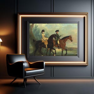 Dipinto di cavallo vintage, arte murale, regalo per la festa del papà, arredamento per la casa, stampa di riproduzione con finitura opaca di qualità museale, cornice non inclusa