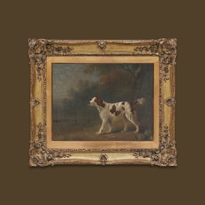 Retrato de perro vintage, impresión de arte mural de un setter, pintura de perro de caza, decoración de granja