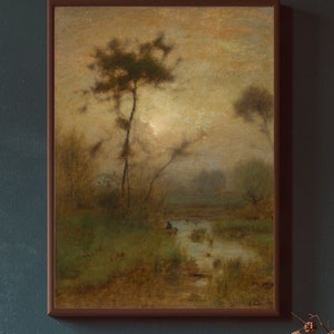 A Silver Morning, vintage art, George Inness, 1884, reproduction museum quality print
