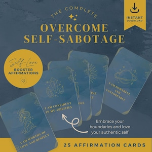 Tarjetas de afirmación para mujeres DESCARGA INSTANTE, 25 Afirmaciones para reforzar creencias positivas, Tarjetas imprimibles, Baraja de cartas de afirmaciones, AZUL