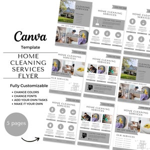 Cleaning Services Flyer INSTANT DOWNLOAD, Housekeeping Cleaning Service Poster, Editable Printable Canva Template, Cleaning Business Forms