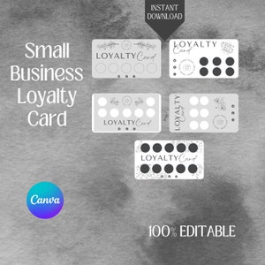Loyalty Card Template INSTANT DOWNLOAD Small Business Template Loyalty Card, DIY Marketing Cards Template Design, Customer Rewards Card