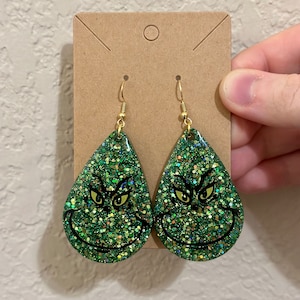 The Grinch Earrings, Grinch Christmas Earrings