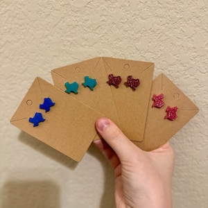 Texas Stud Earrings, State of Texas Earrings, Small Texas Earrings, Rodeo Earrings, Texas Studs, Lone Star State Earrings