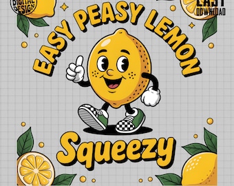 Cartoon Lemon Png, Citrus Clipart (Digital Download)
