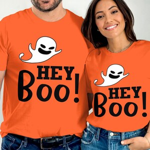 Hey Boo Graphic Tee, Cute Halloween Shirt, Ghost Design T-Shirt, Spooky Season, Funny Ghost Tee, Halloween Party Outfit