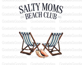 Salty Moms Beach Club PNG: Sommer Sonnenuntergang Sublimationsdesign (Digitaler Download