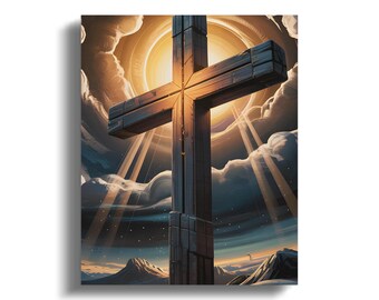 Christian Cross Wall Art, Religious Home Decor, Faith Based Art, Spiritual Gift, Inspirational Artwork, Christian Gift