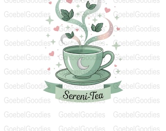 Pastel Tea Cup PNG: Kawaii Sereni-Tea Clipart (Digital Download)
