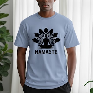 Yoga T-Shirt, Meditation Shirt, Namaste T-Shirt, Spiritual Gift, Zen Shirt, Lotus Flower Tee, Yoga Lover Gift, Mindfulness Zen Tee,Peaceful