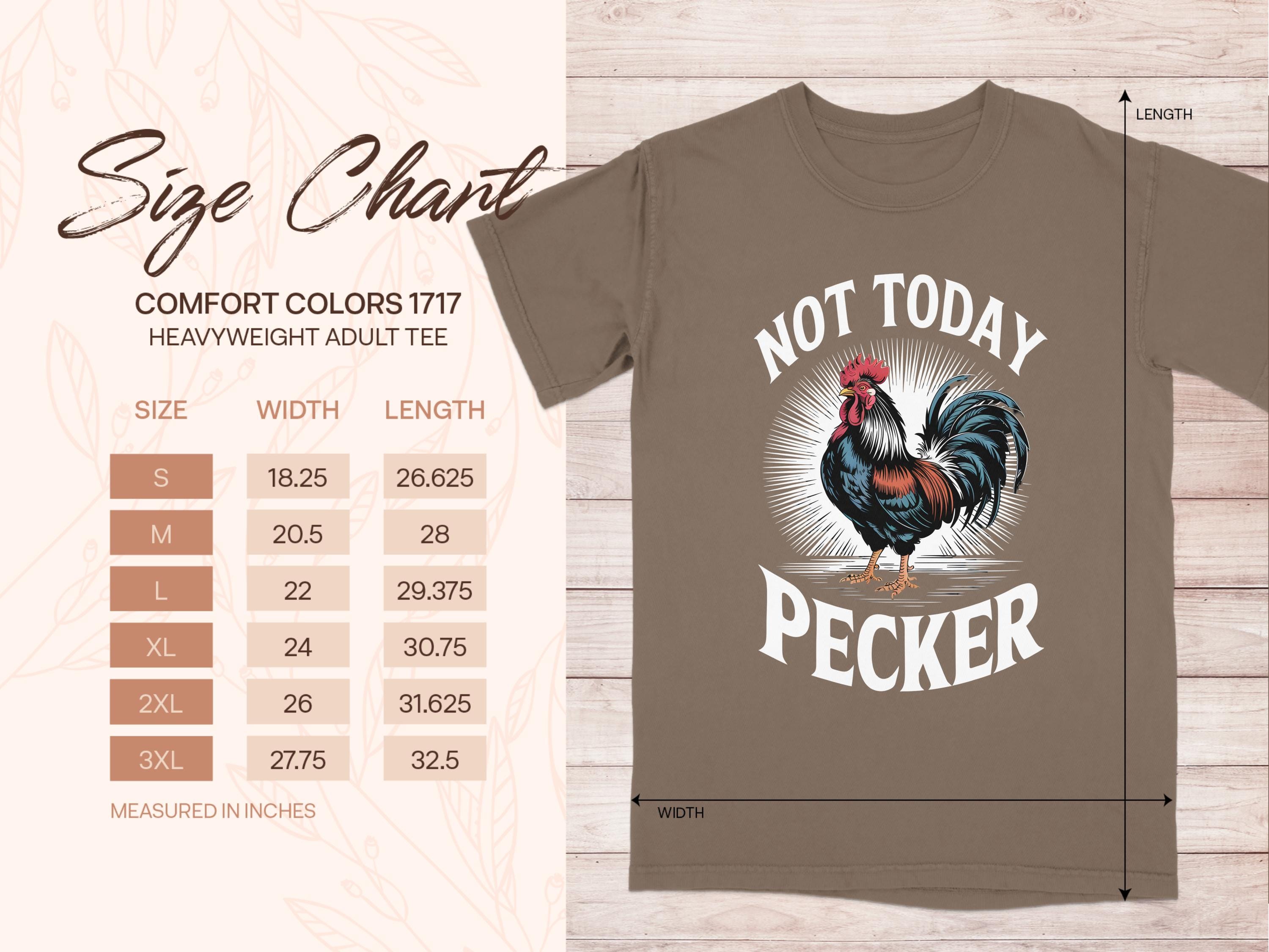 Not Today Pecker T-shirt: Funny Rooster Graphic Tee - Etsy