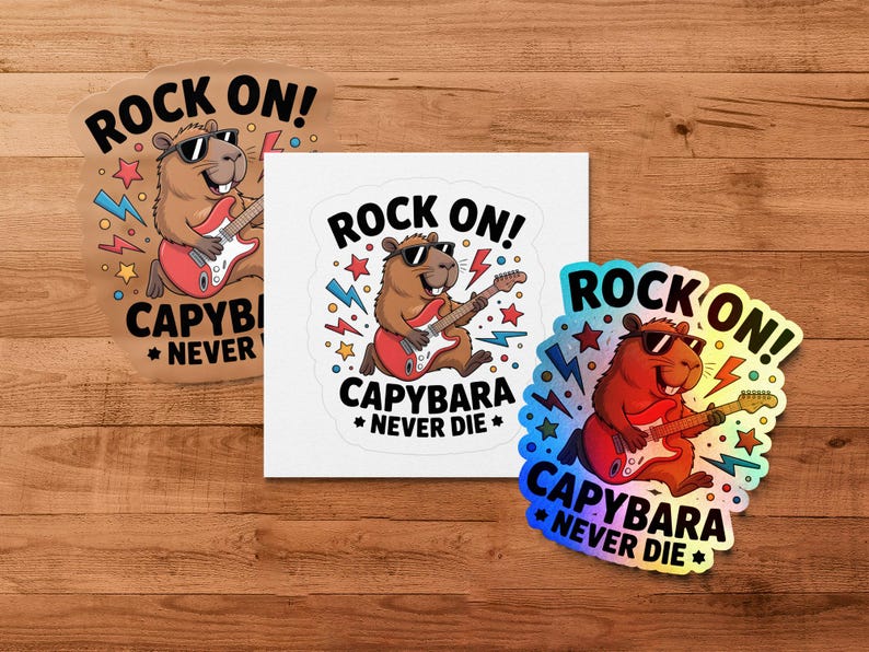 Rock on Capybara Guitar Clipart, Animal PNG (digital Download) - Etsy