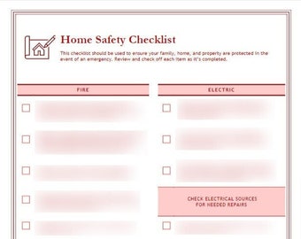 Lista de verificación de seguridad en el hogar (roja)