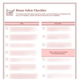 Home Safety Checklist (Red)