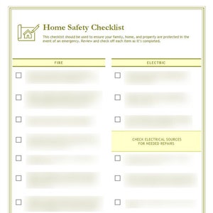 Home Safety Checklist (Yellow)