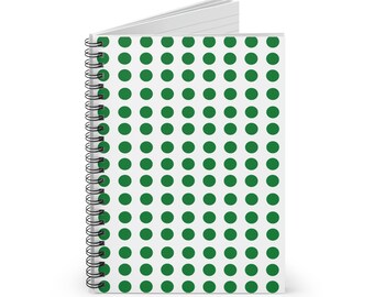 paper with dotted lines for writing Green/White Polka Dot Spiral Notebook - Ruled Line