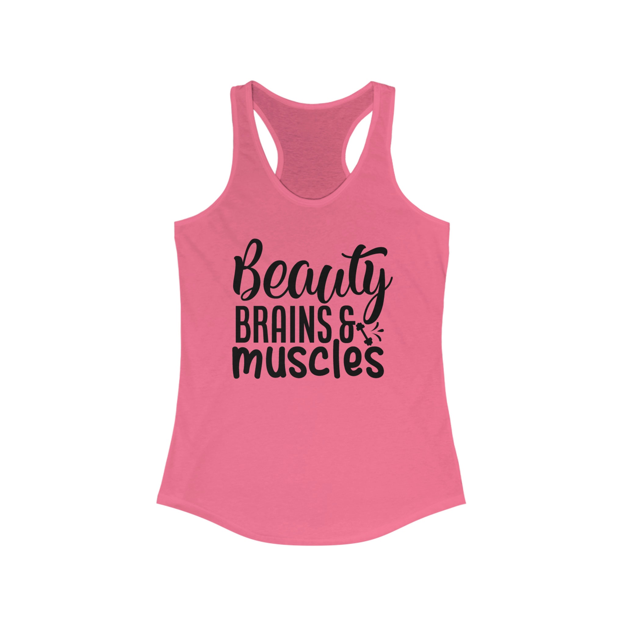 Brains Beauty Booty, Women's Workout Tank, Funny Workout Tank, Cute Gym  Tanks, Inspirational Shirts, Squat Tank Tops, Big Booty Shirt 