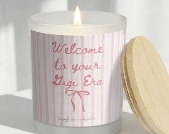 Welcome to Your Gigi Era Pregnancy Reveal Candle For Gigi New Gigi Gift Pregnancy Gift For Gigi | CAN-071